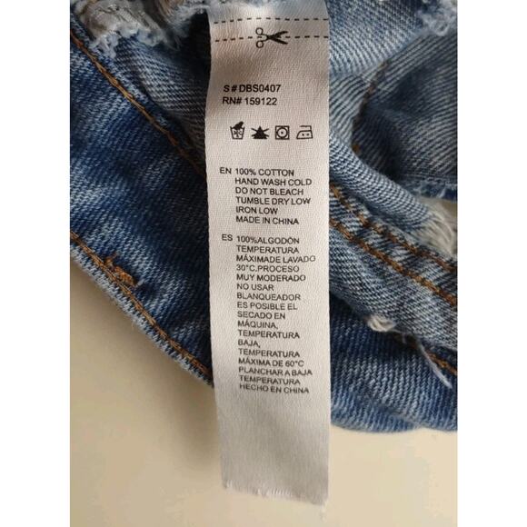 Mele Pere Booty Jean Shorts Woman M - Cut Offs Grunge Destroyed Distressed Denim - Picture 12 of 12